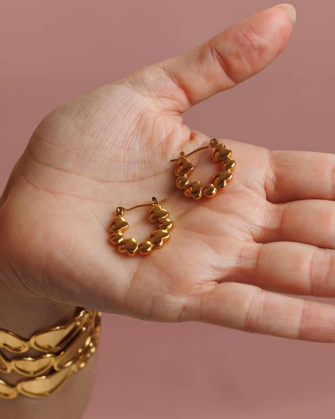 Hoops de corazón chunky