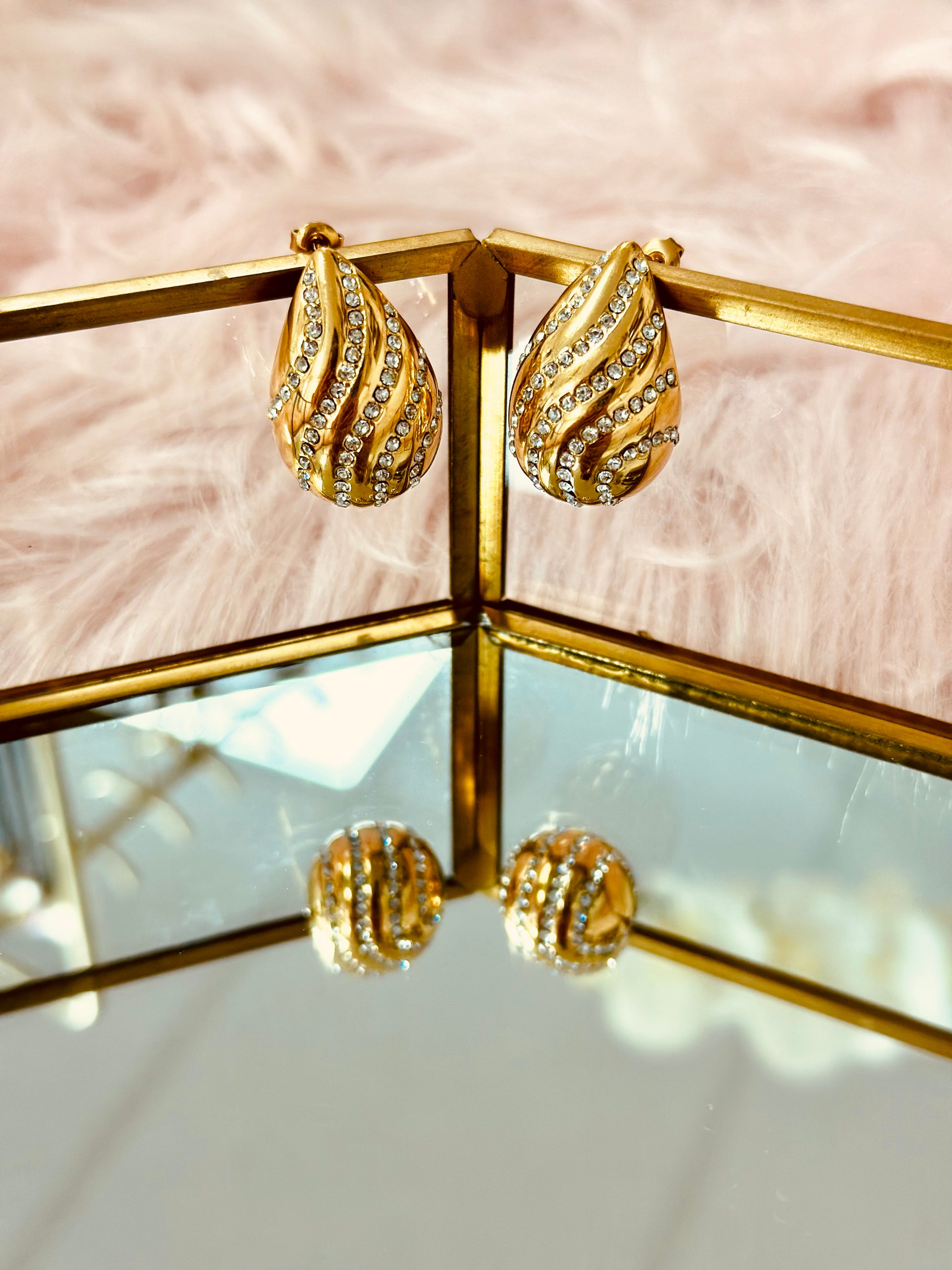 Pantalla chunky con piedras zirconias