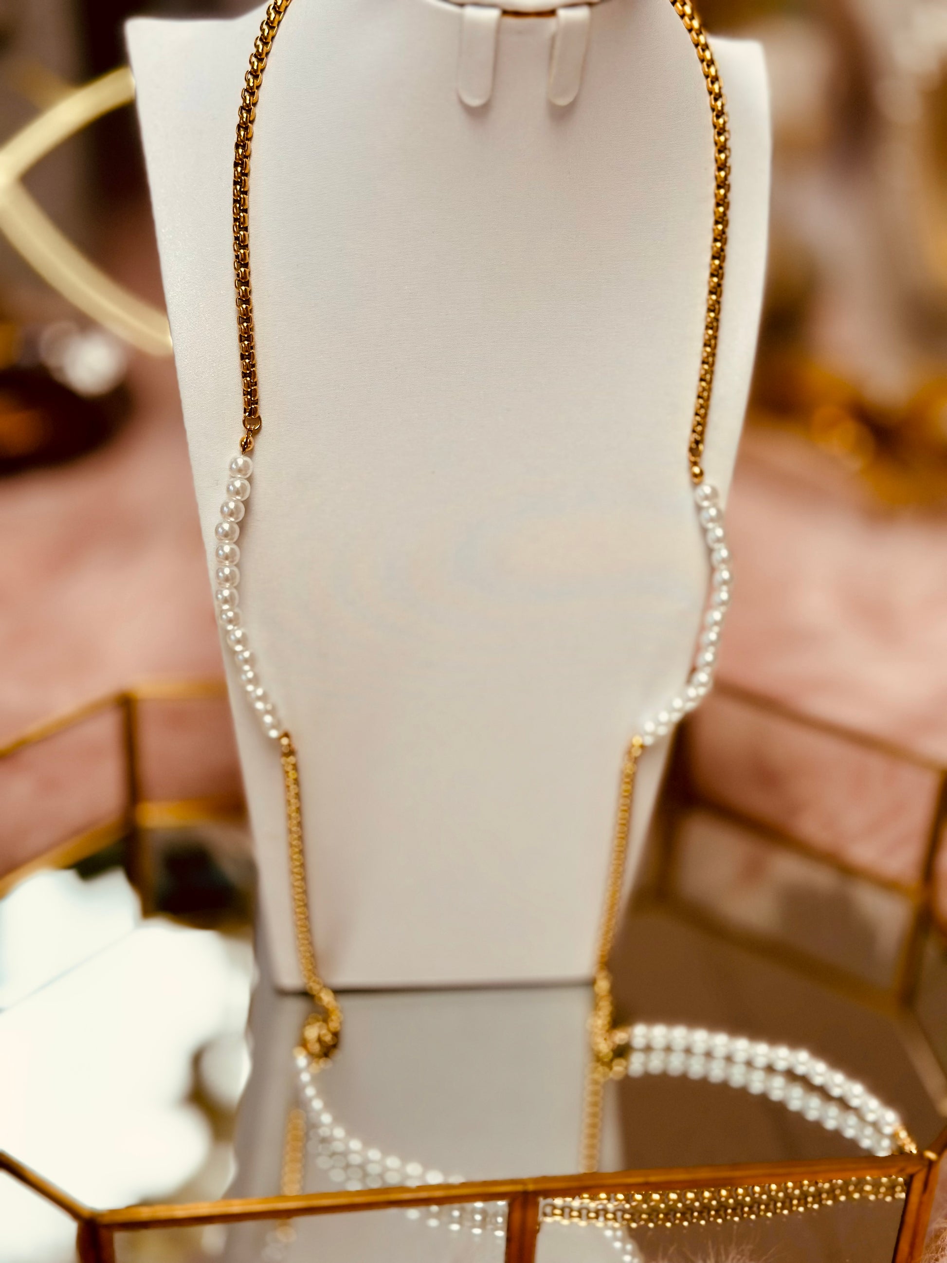 Collar largo de perlas