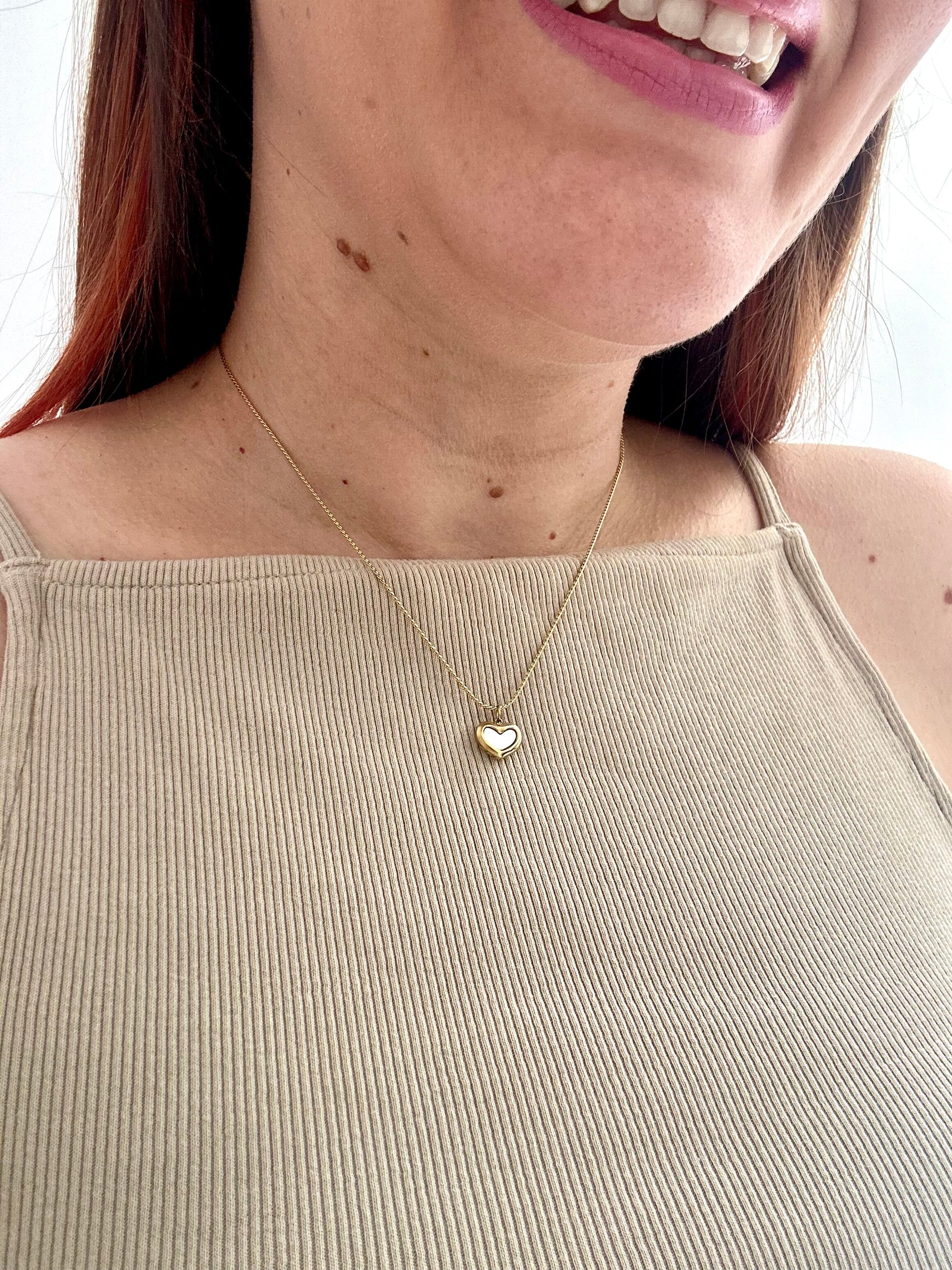 Collar de corazón de perla nácar
