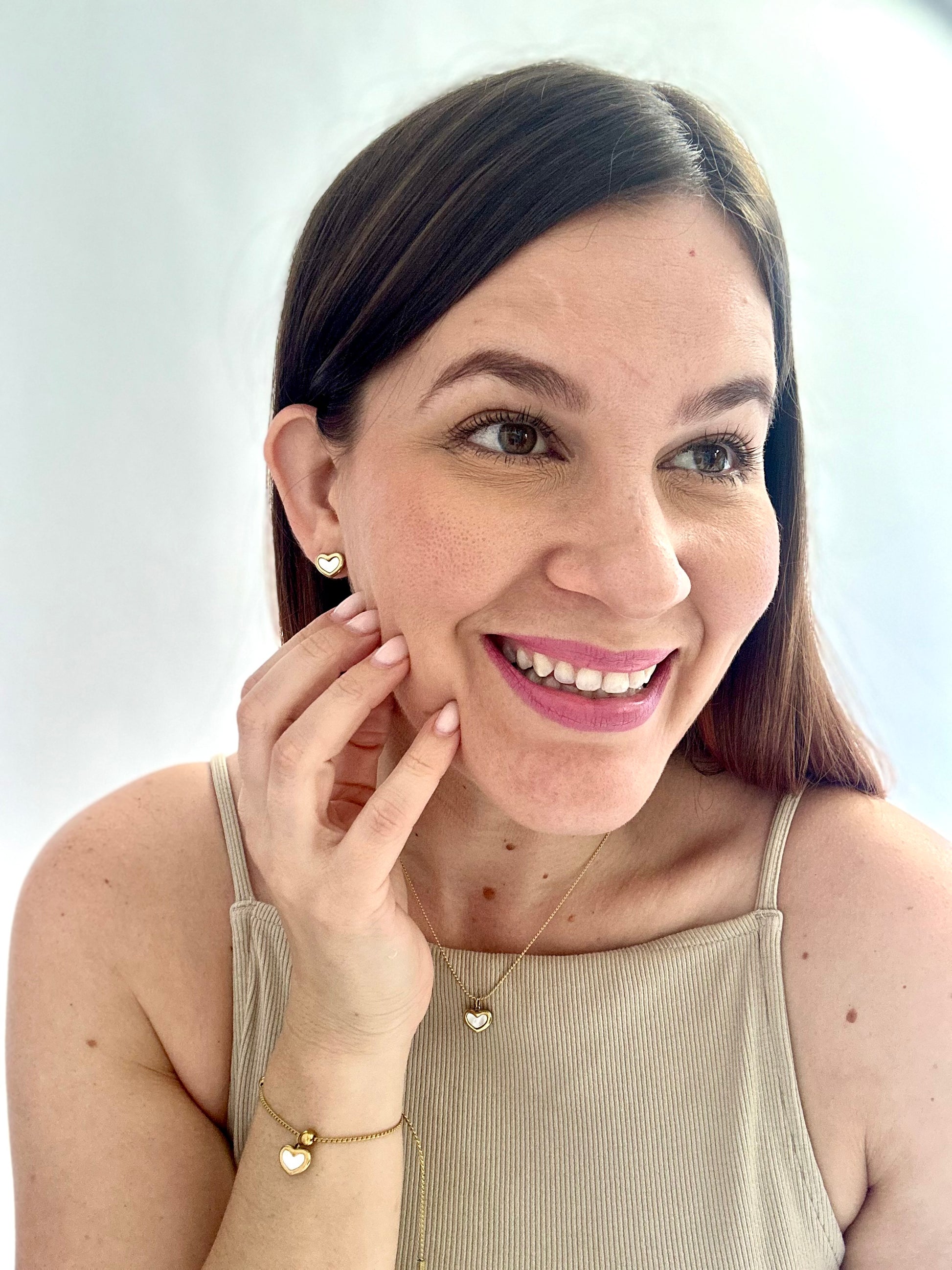 Pulsera de corazón de perla nácar