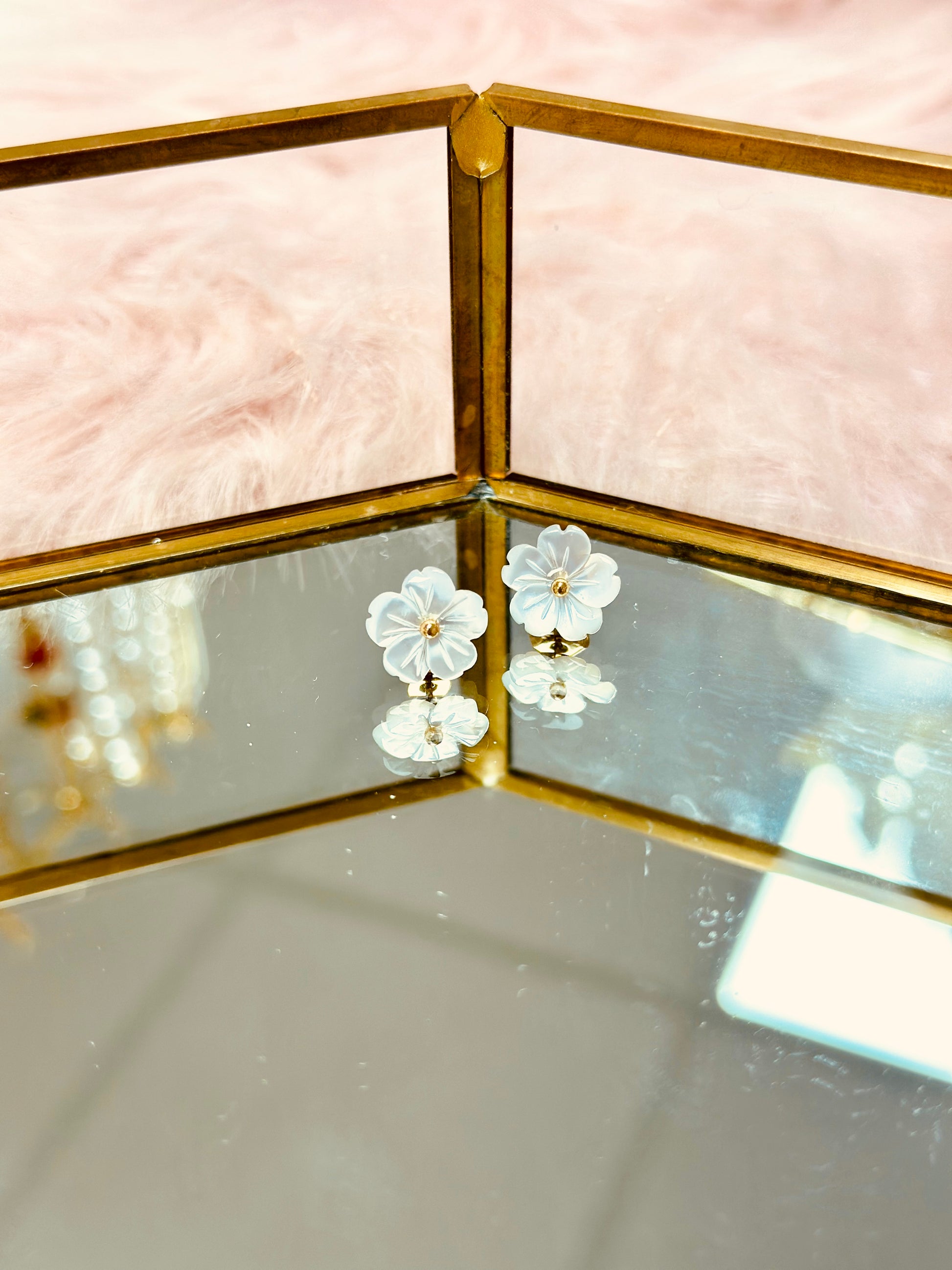 Dormilonas de flor de perla nácar