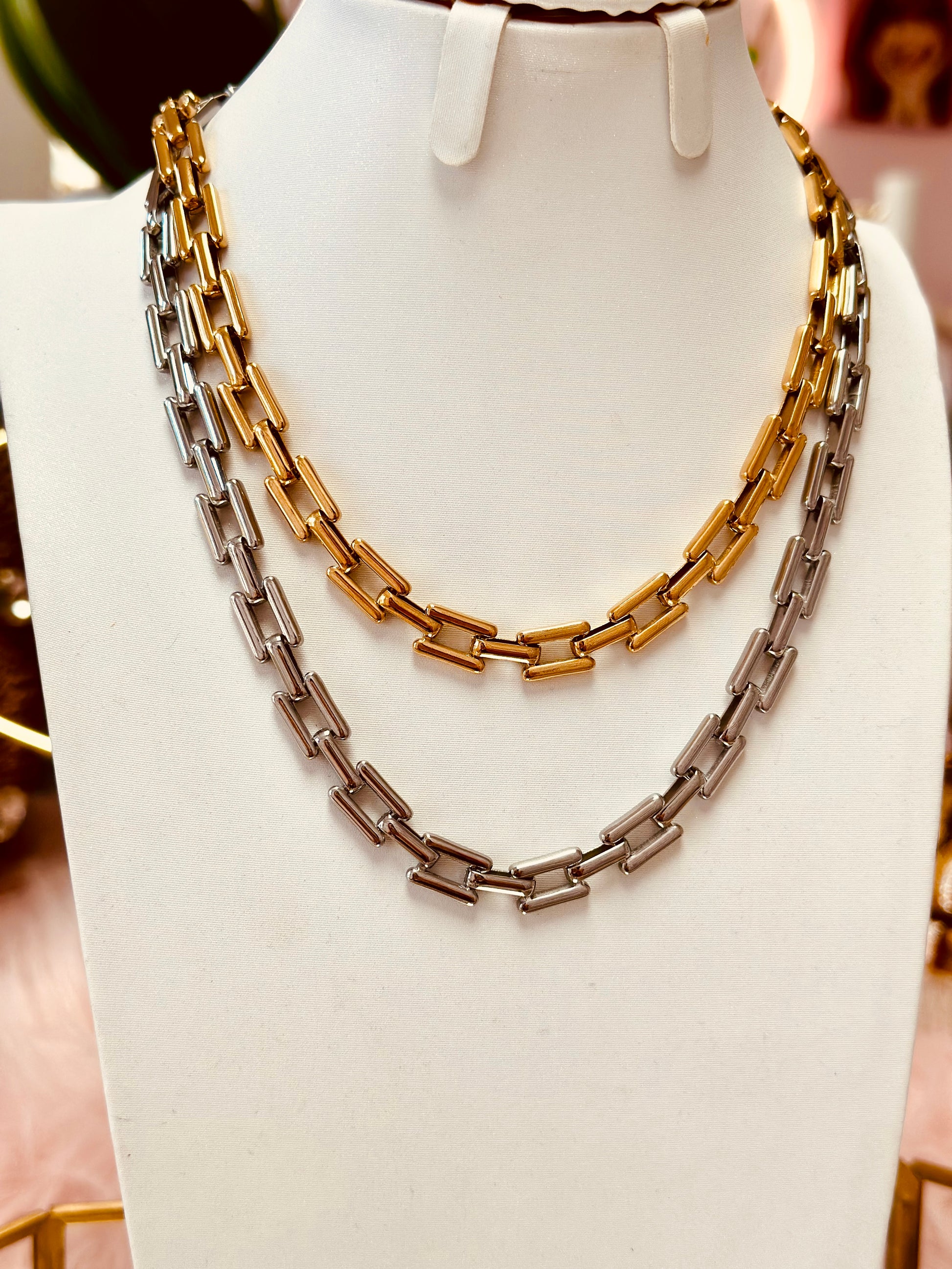 Collar rectángulo chunky