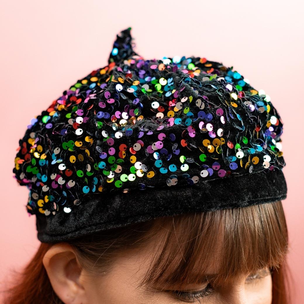 Beret de lentejuelas