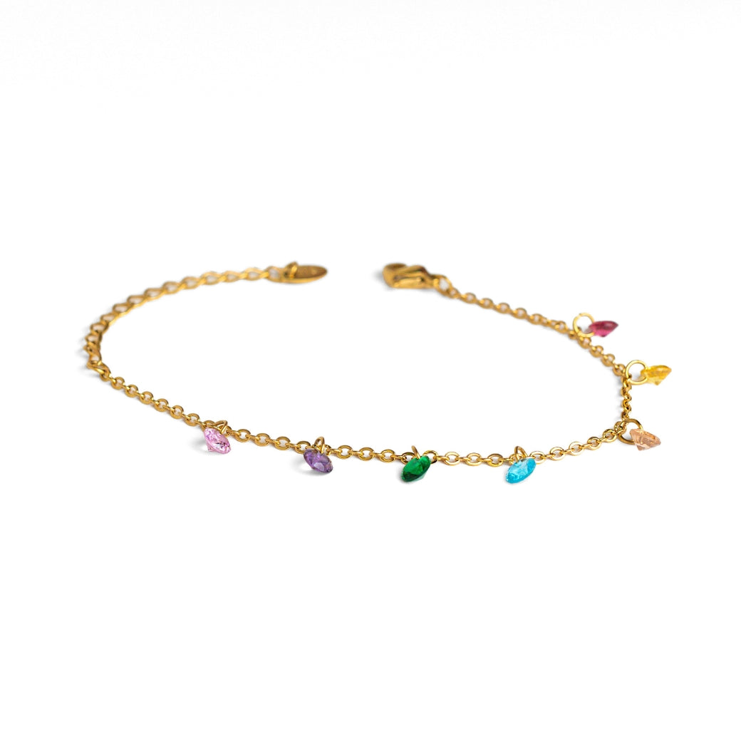 Pulsera con zirconias multicolores