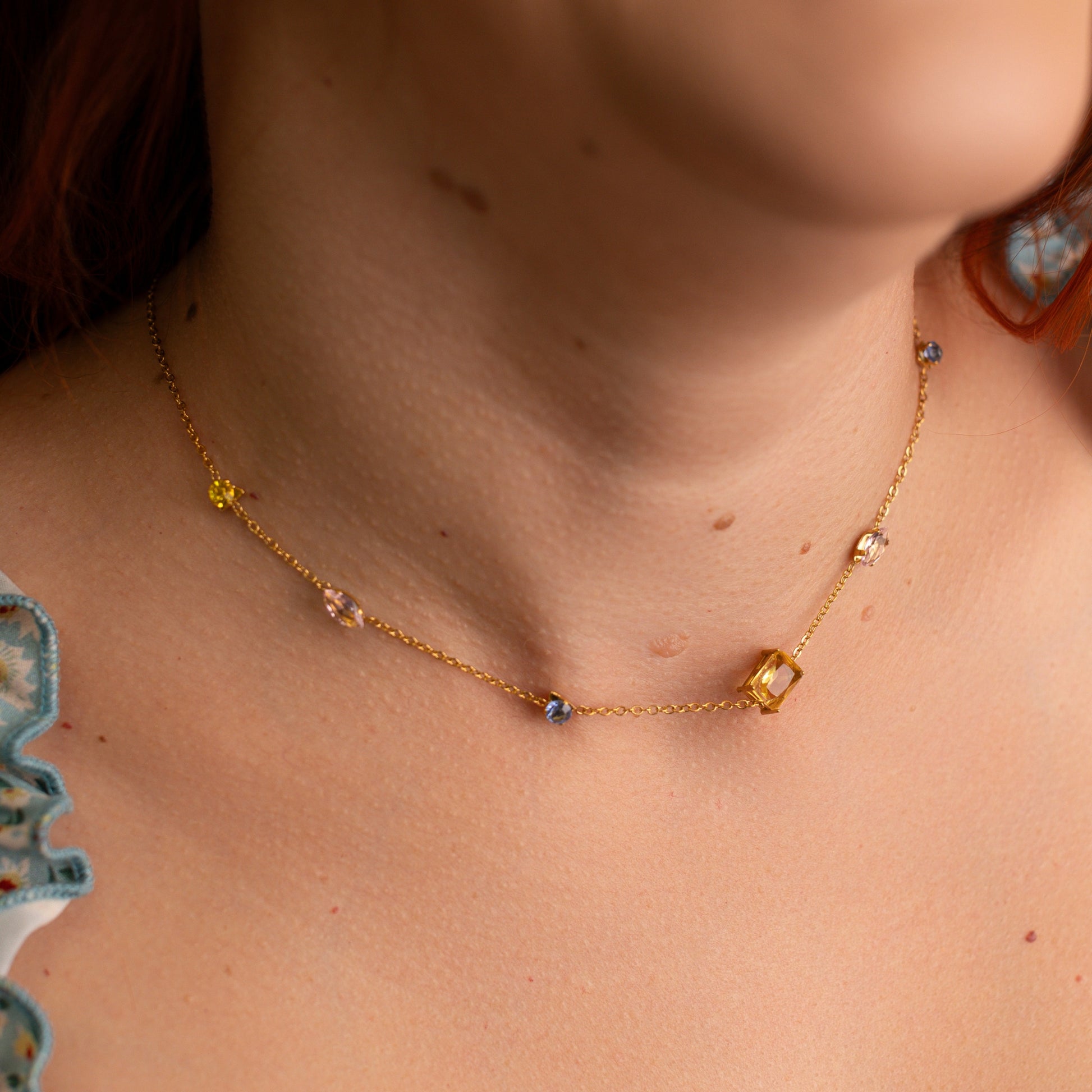 Collar zirconia colores pasteles