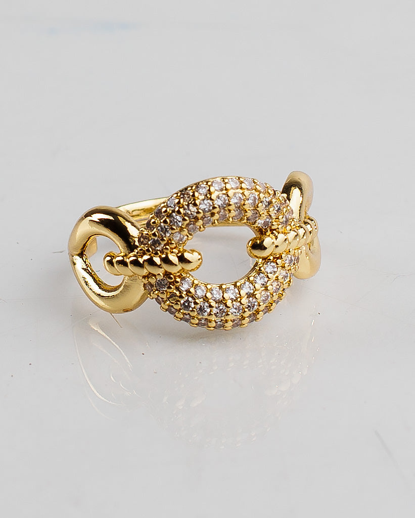 Anillo circular con piedras zirconias