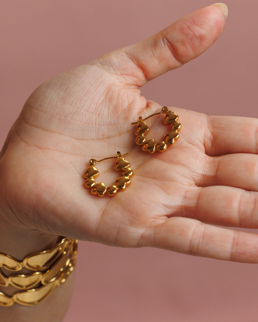 Hoops de corazón chunky