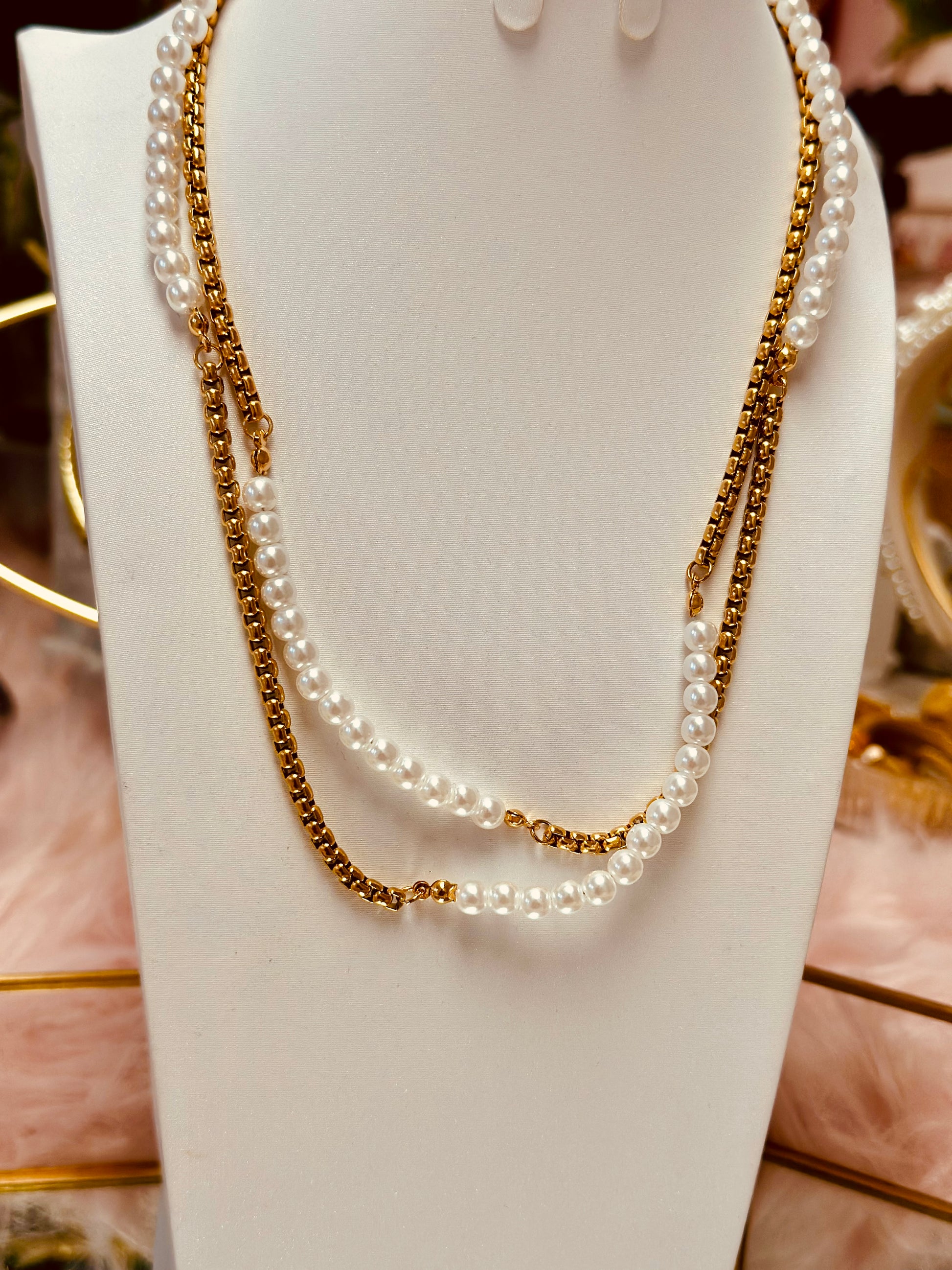 Collar largo de perlas