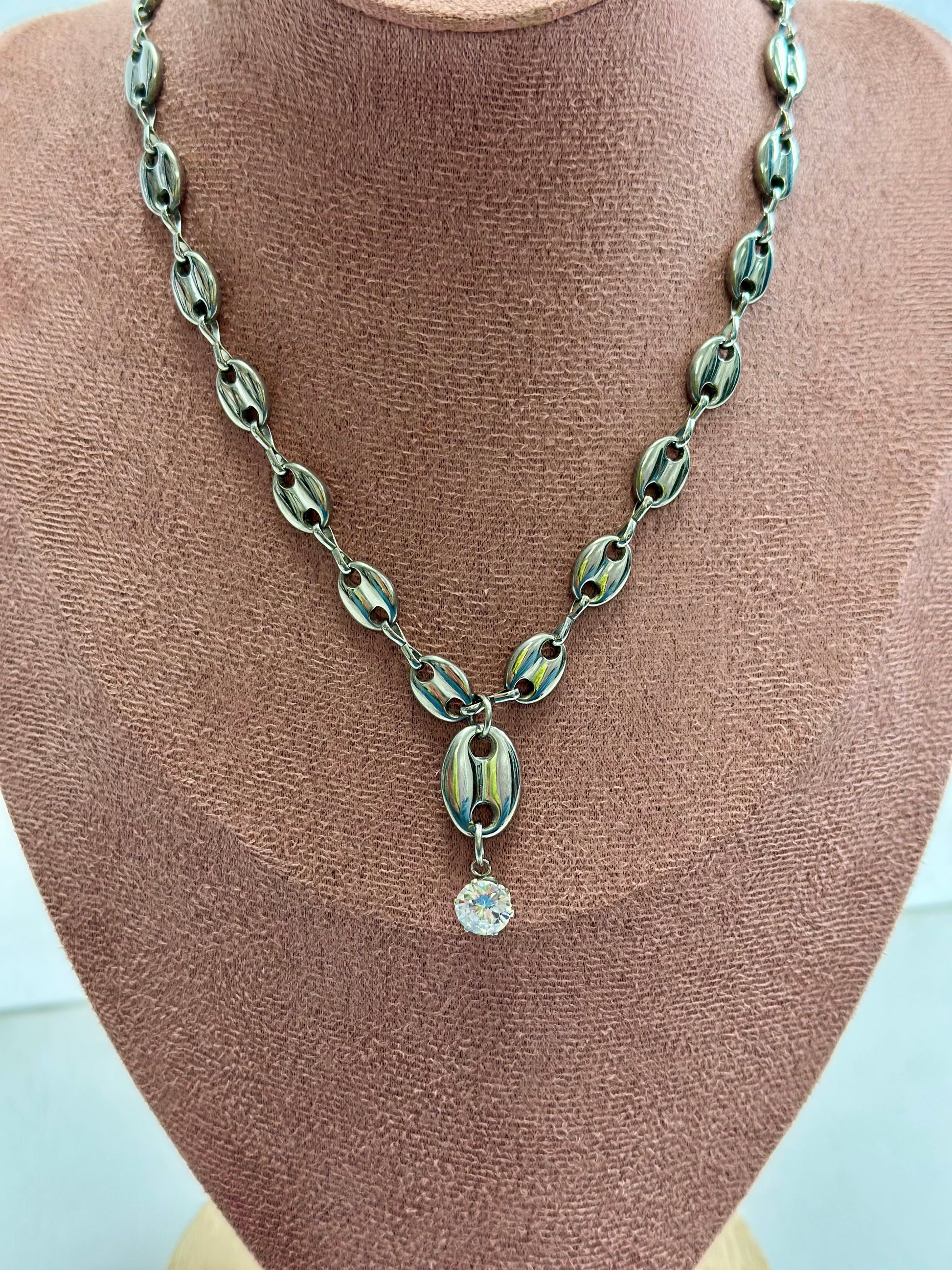 Collar de coffee beans plata