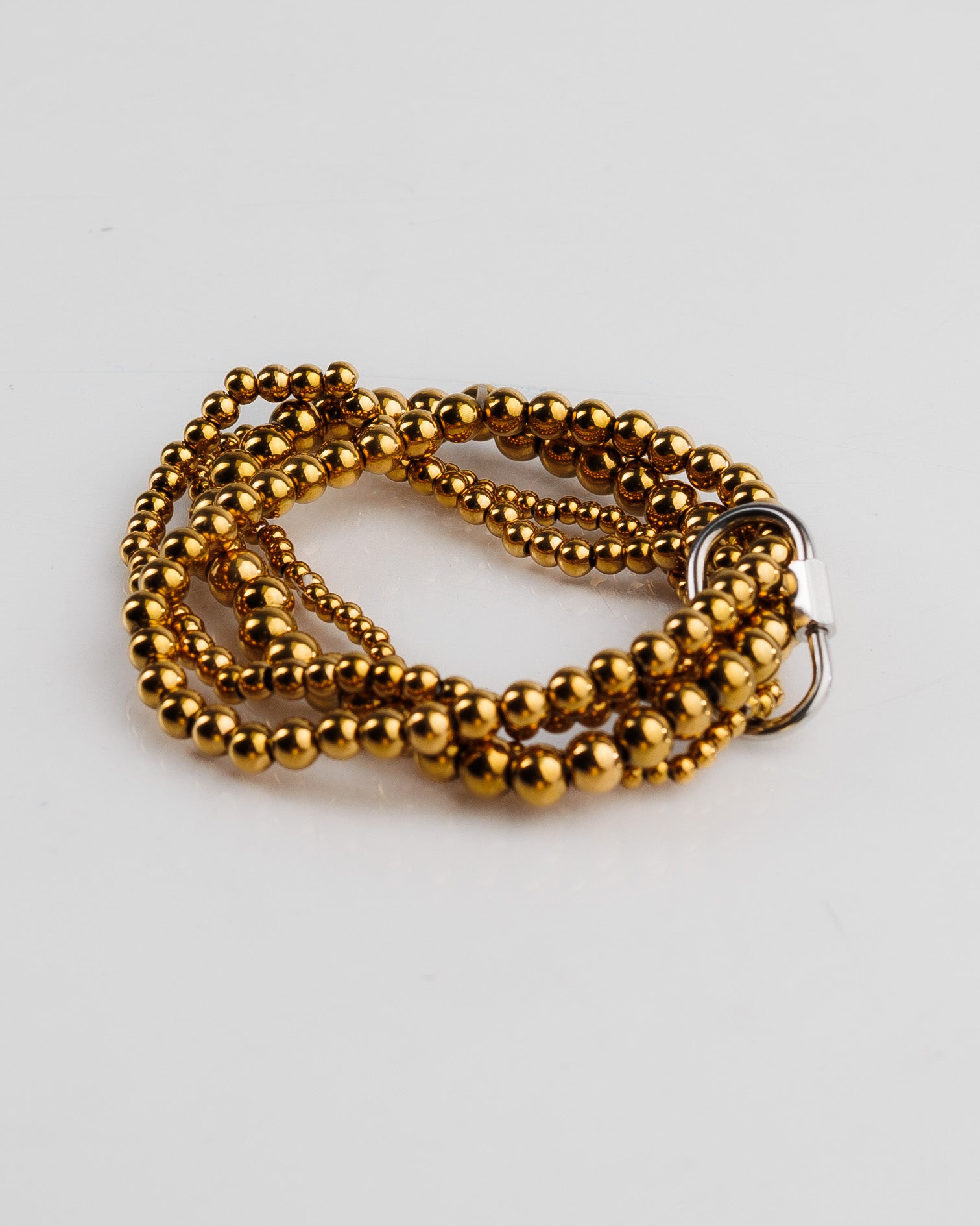Pulsera cuatriple militar dorada y plata