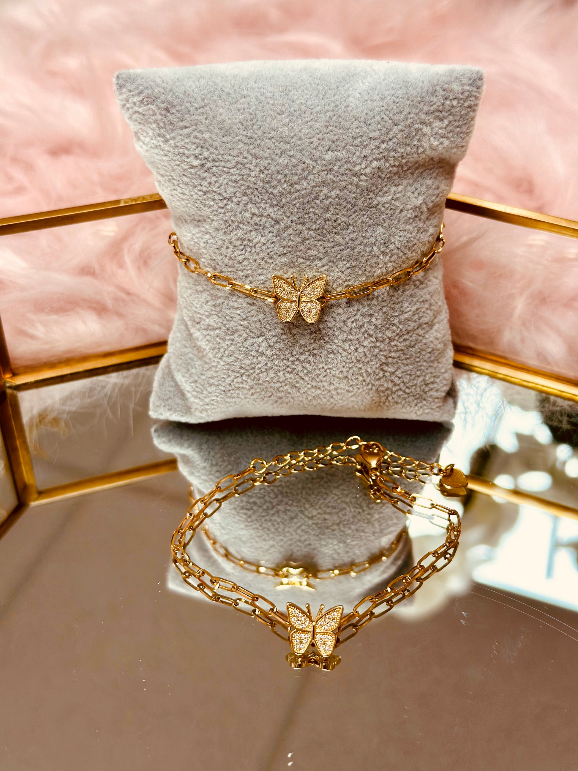 Pulsera de eslabones de mariposa