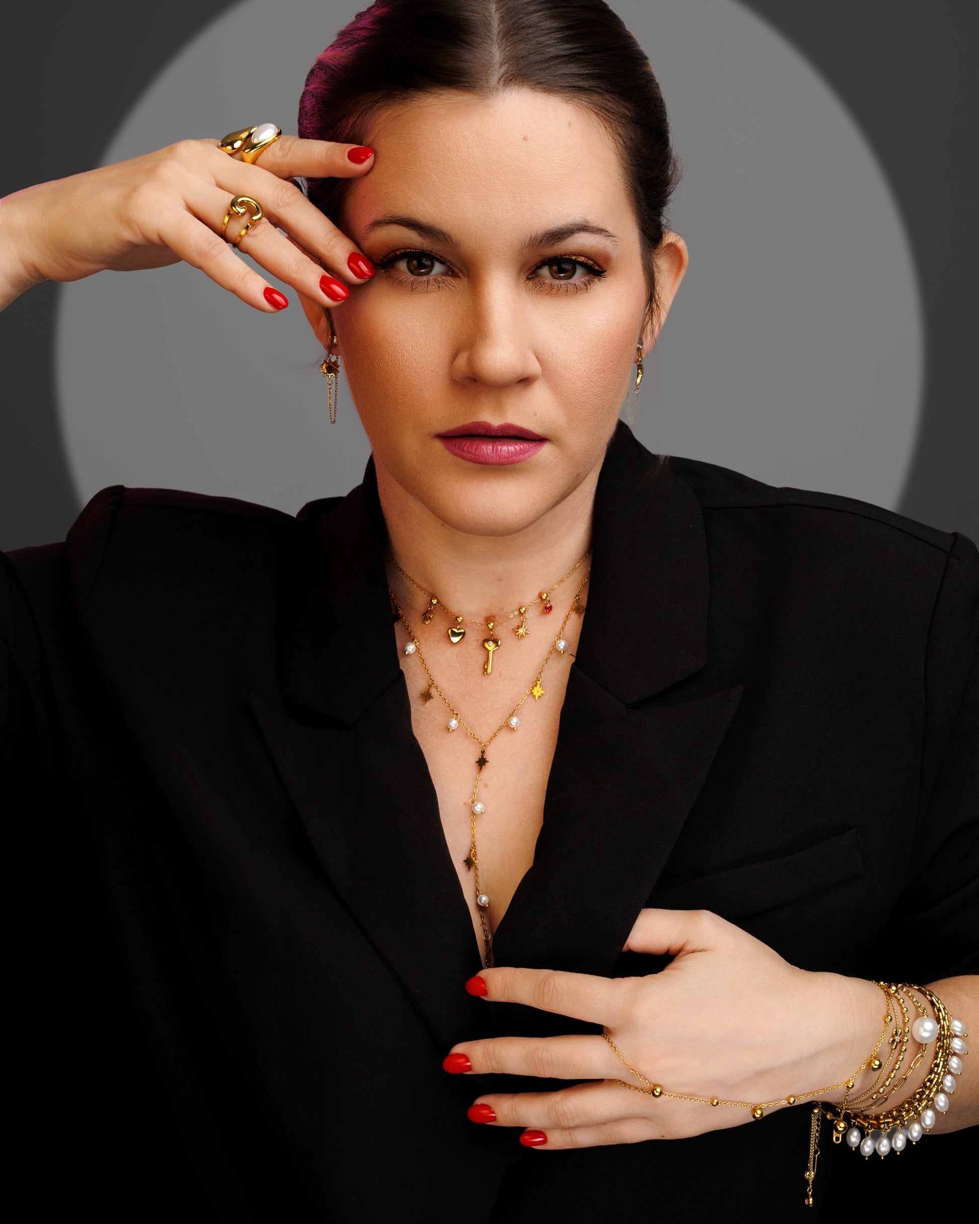 Anillo chunky de letra