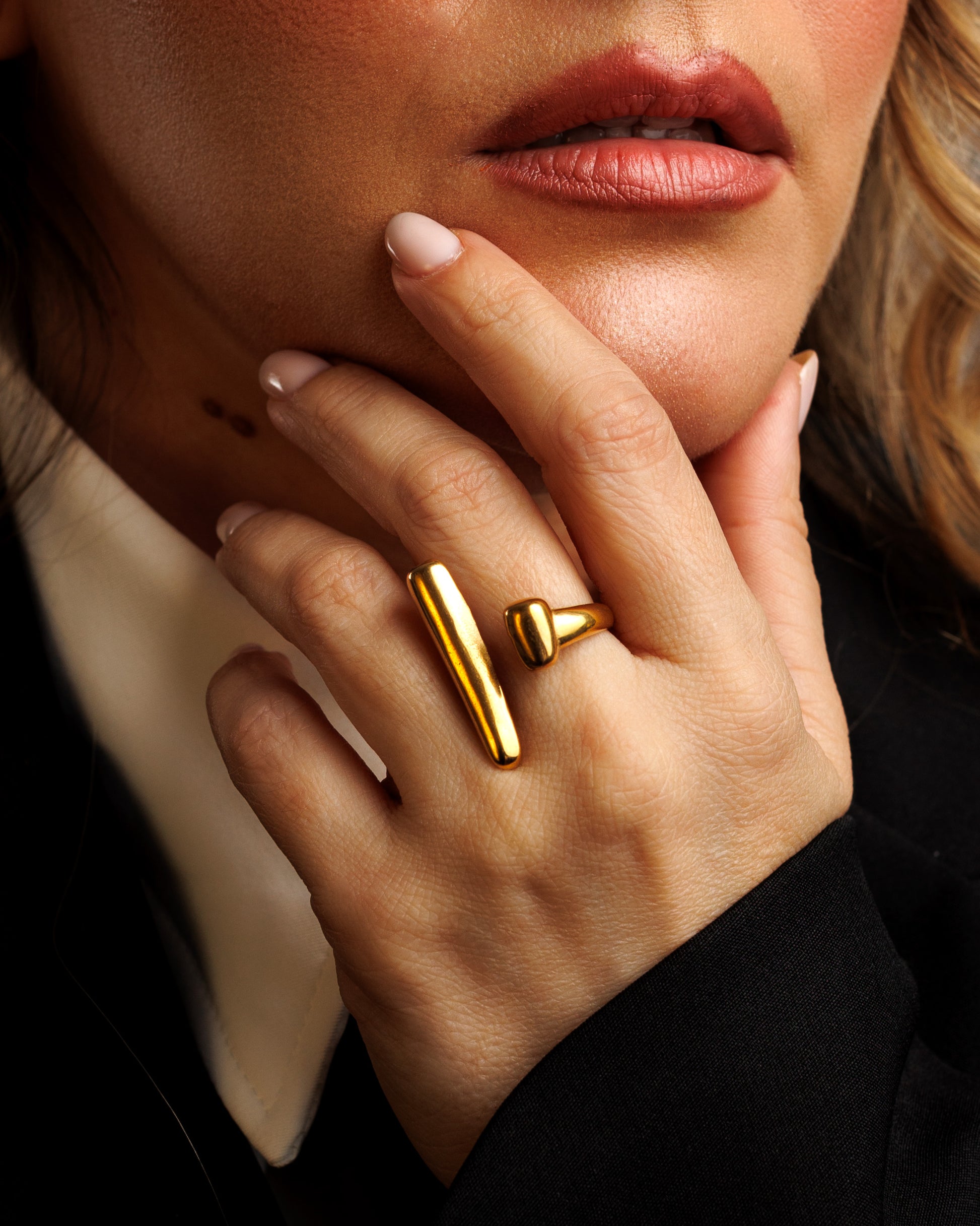 Anillo chunky doble