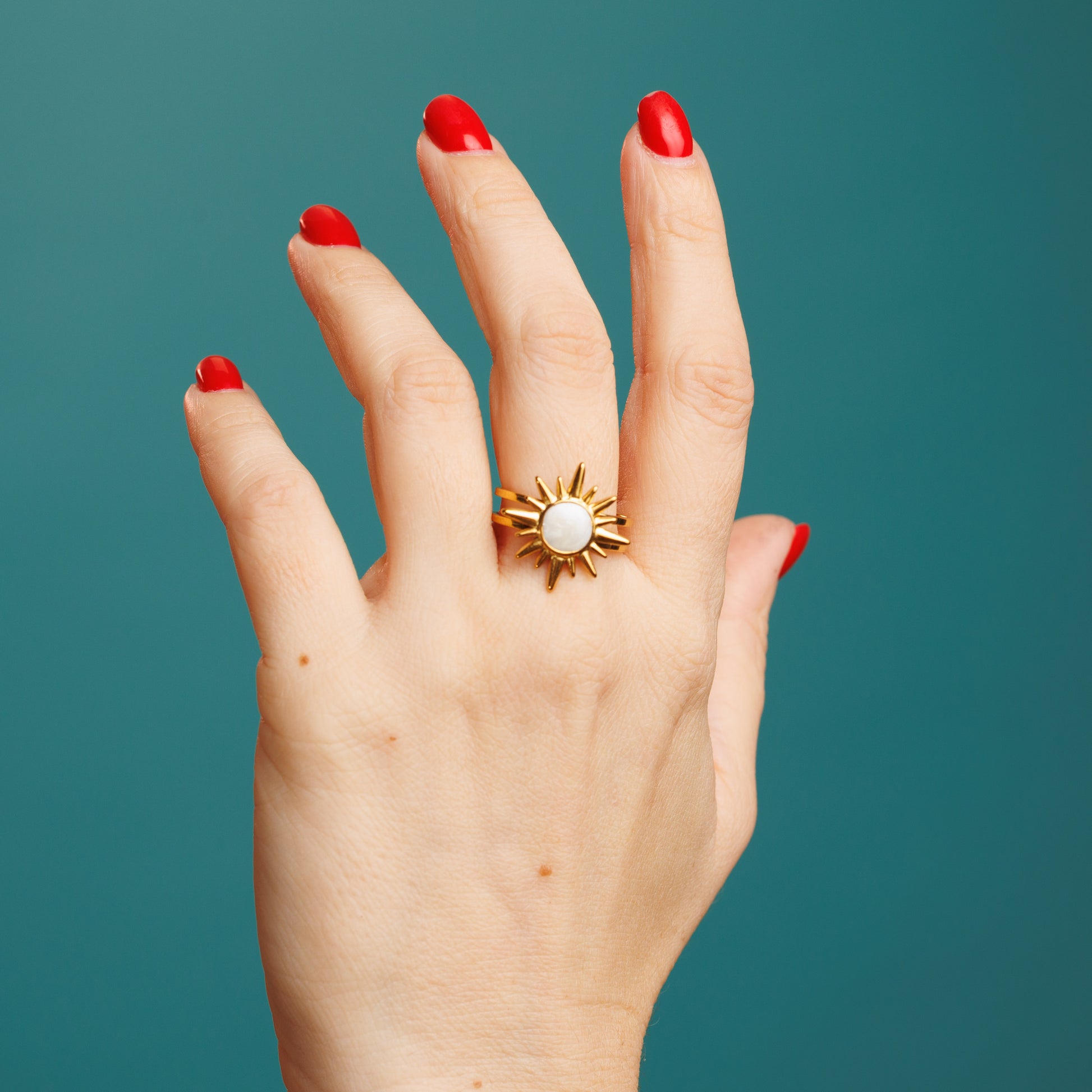 Anillo sol blanco