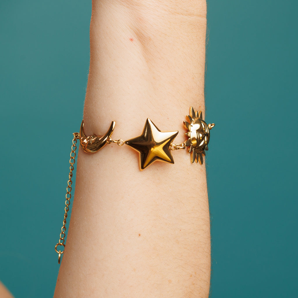 Pulsera luna, sol y estrella