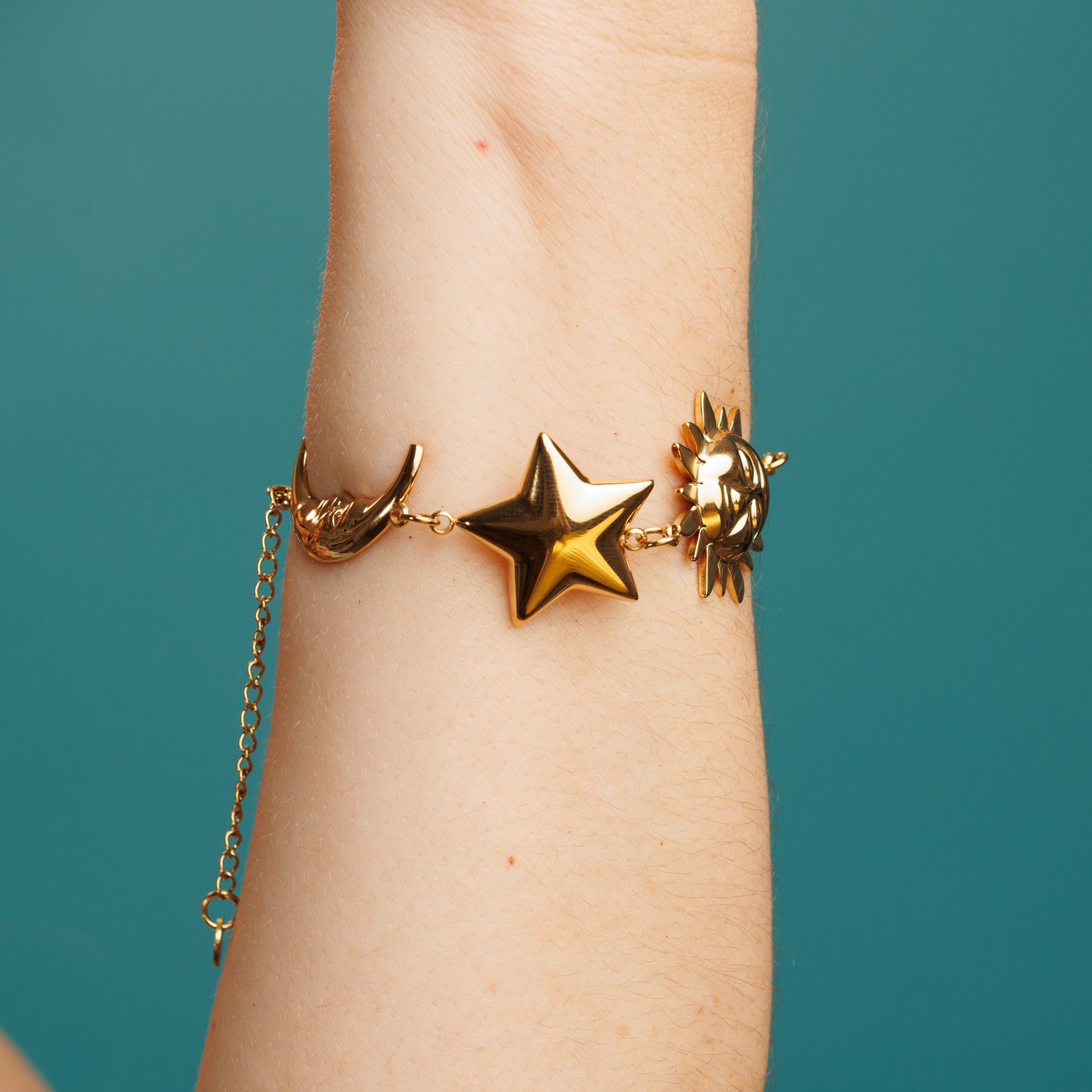 Pulsera luna, sol y estrella