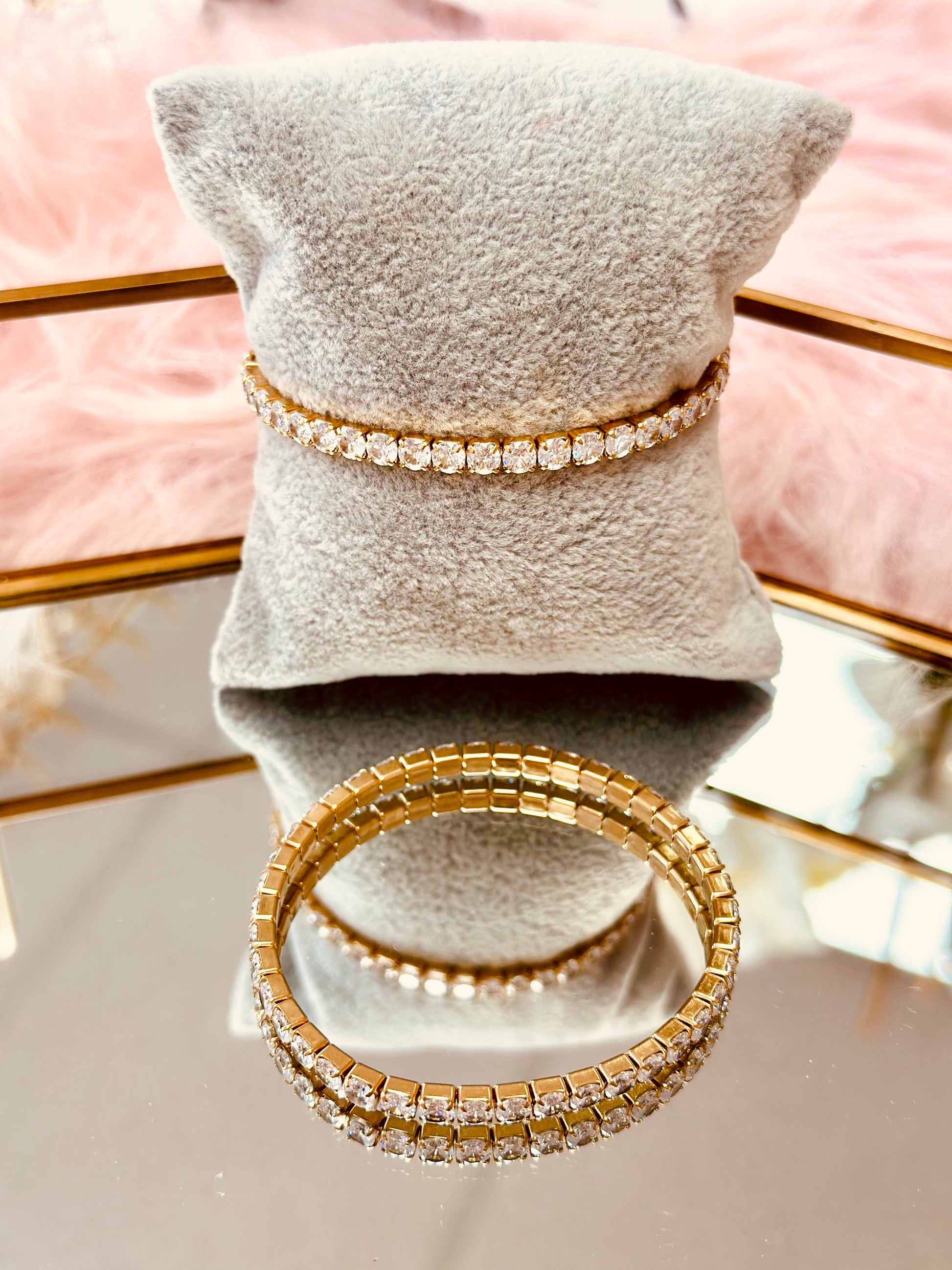 Pulsera elástica con piedras zirconia