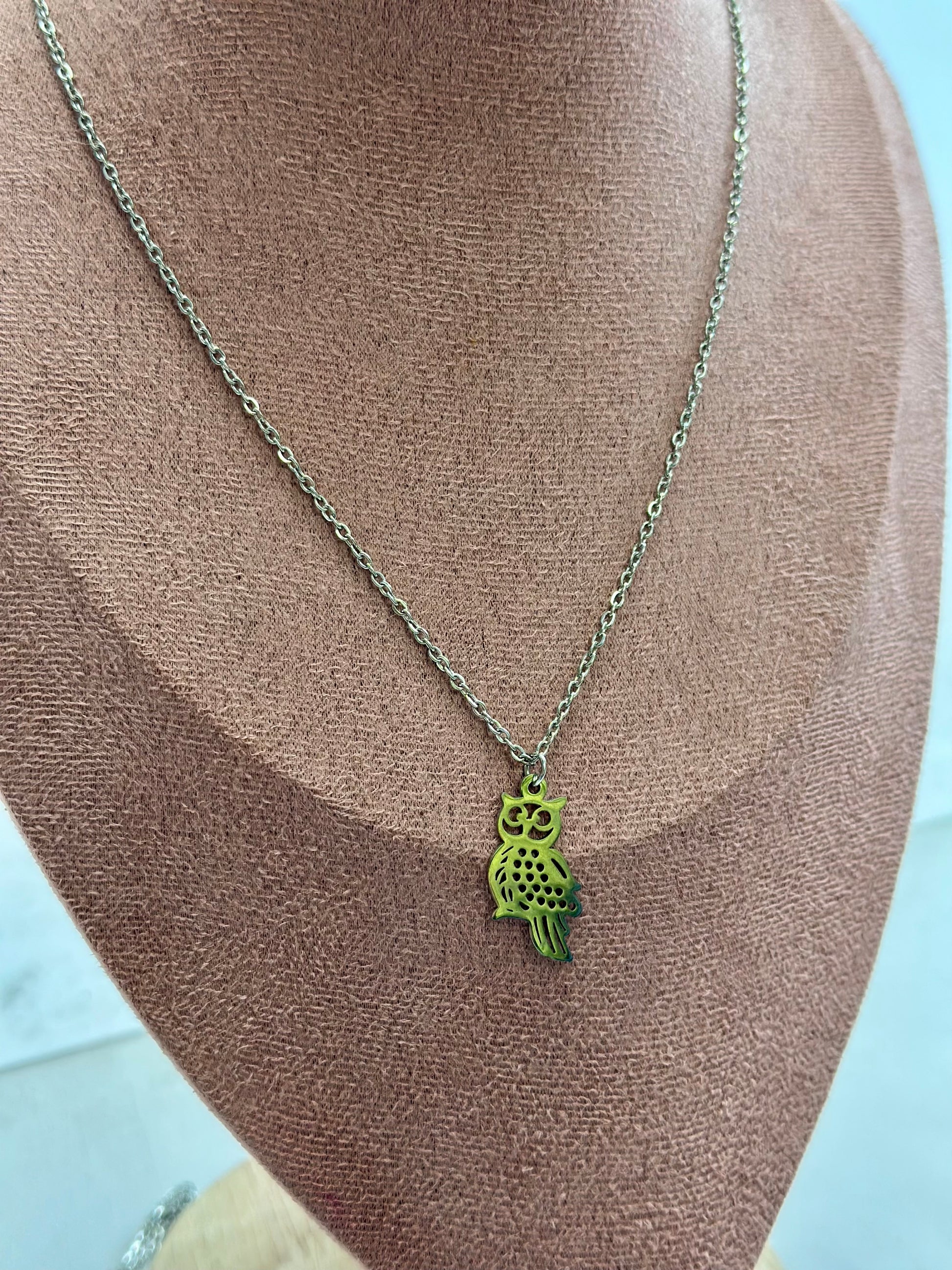 Collar búho plata