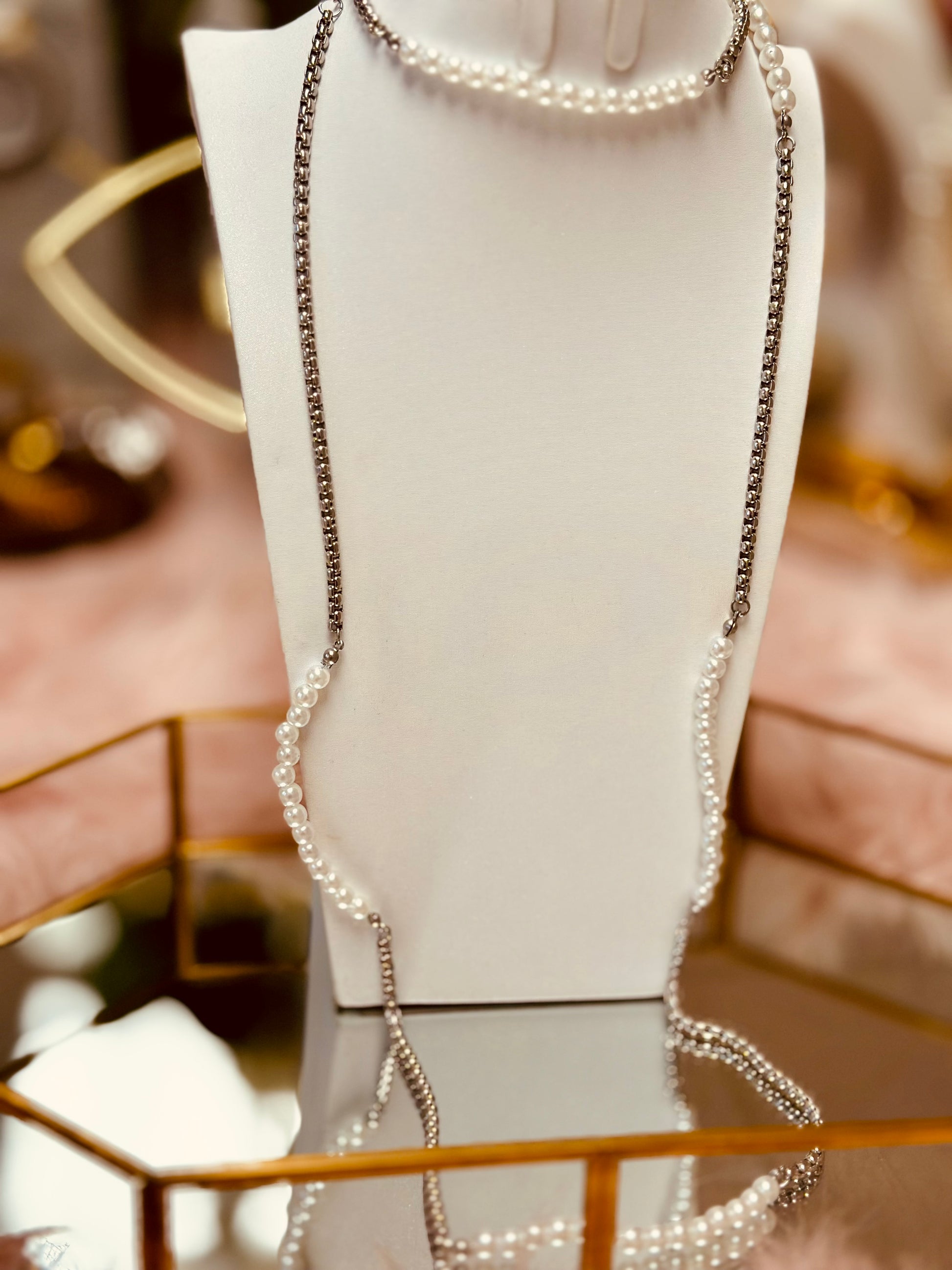 Collar largo de perlas