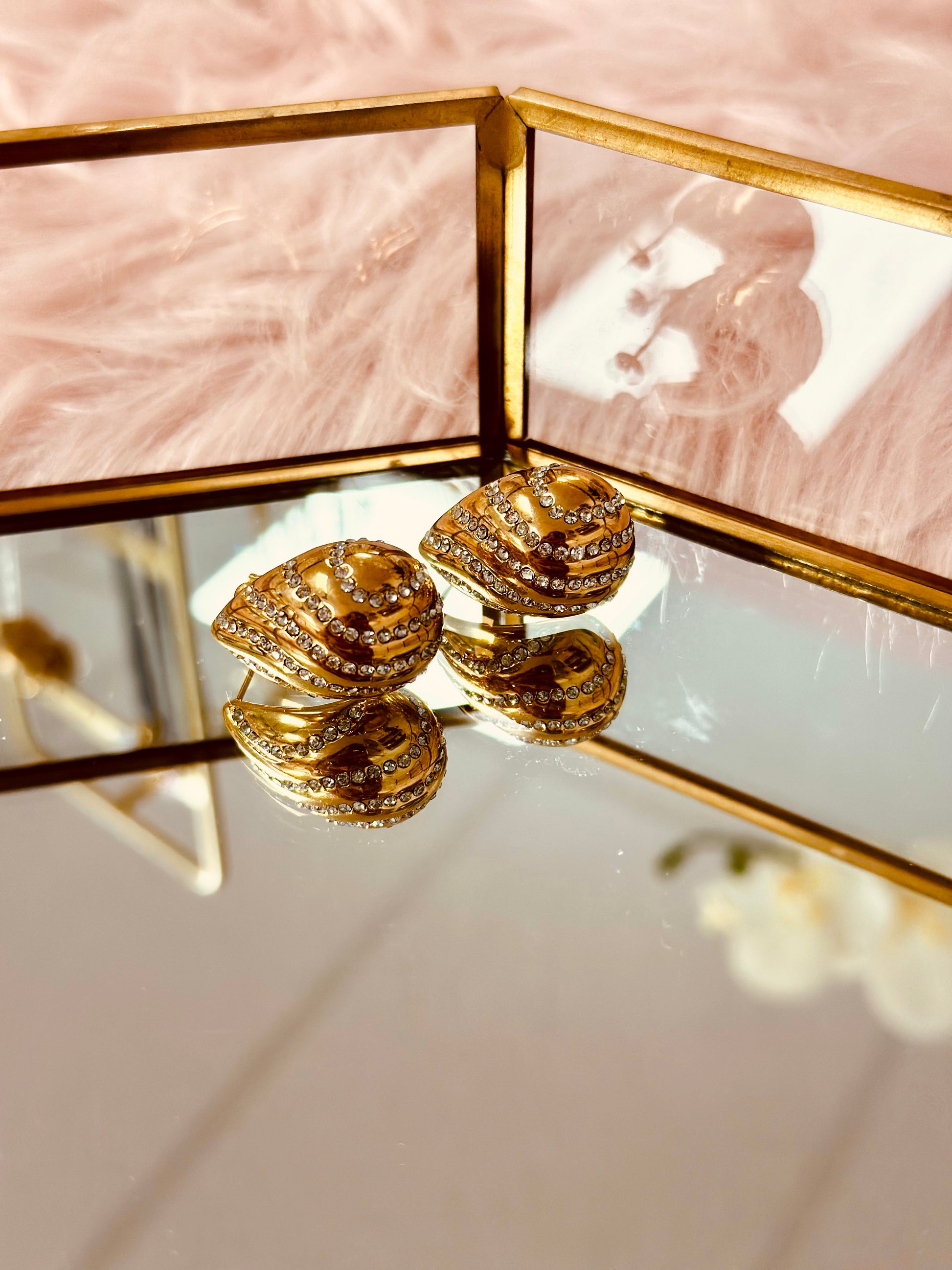 Pantalla chunky con piedras zirconias