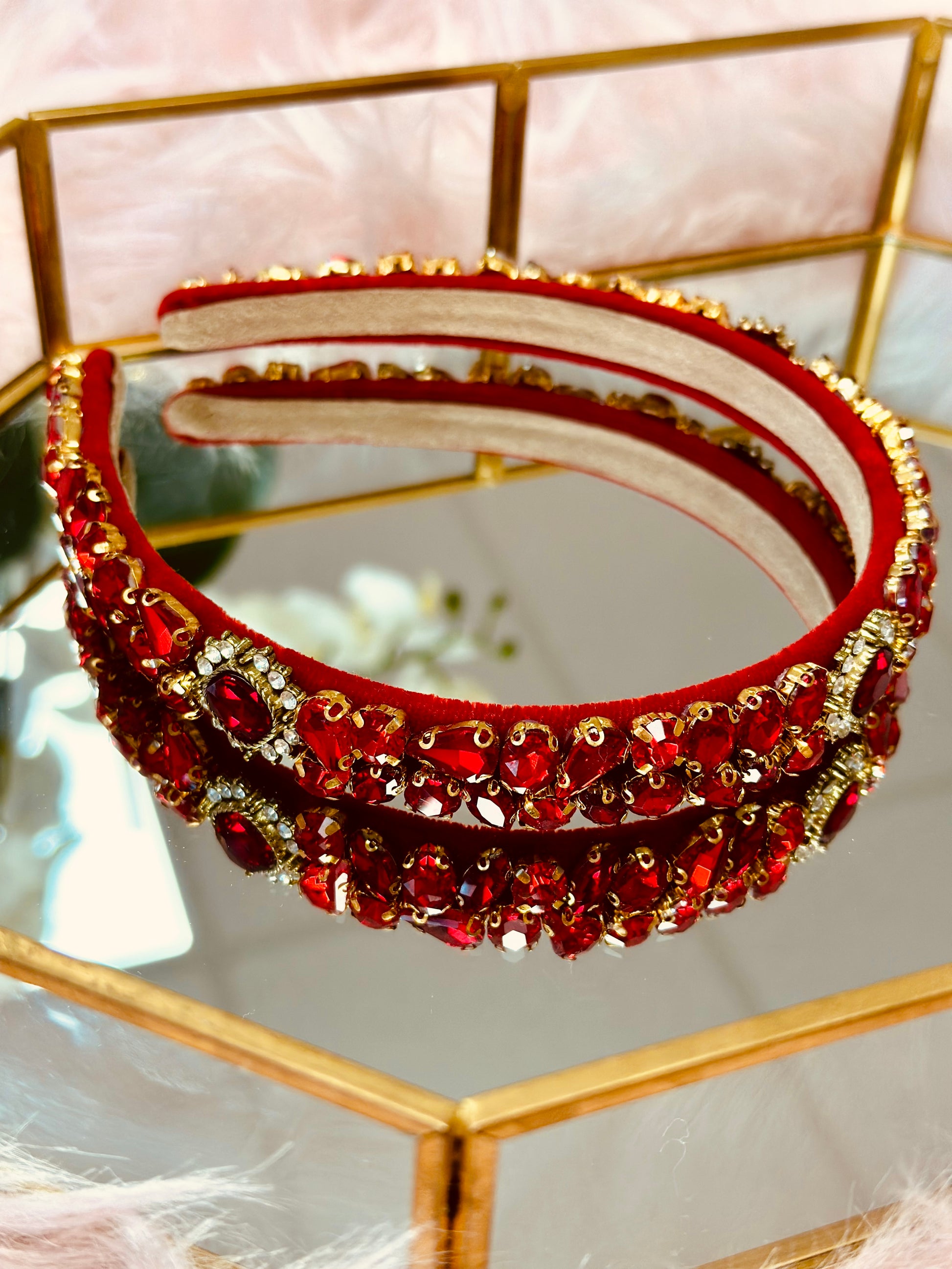 Diadema fina roja