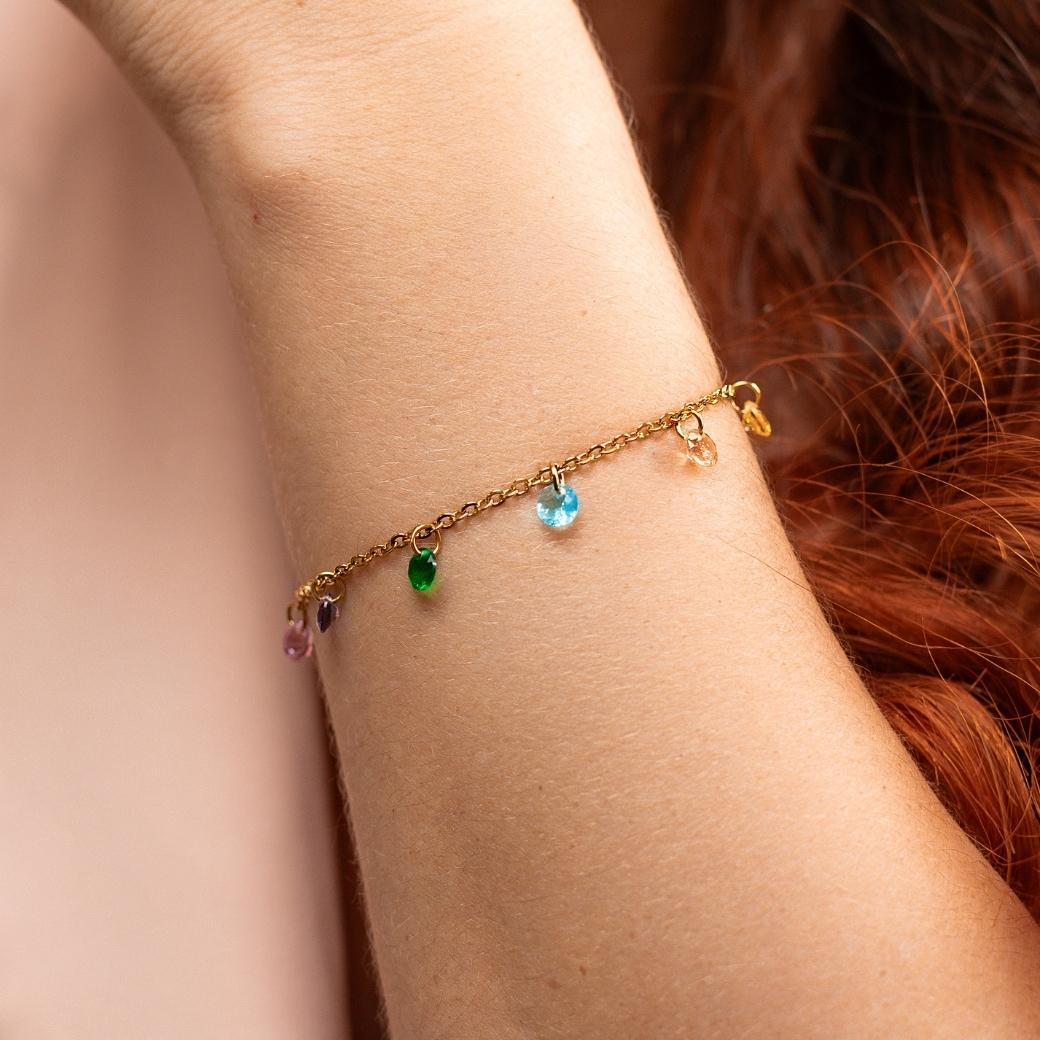 Pulsera con zirconias multicolores