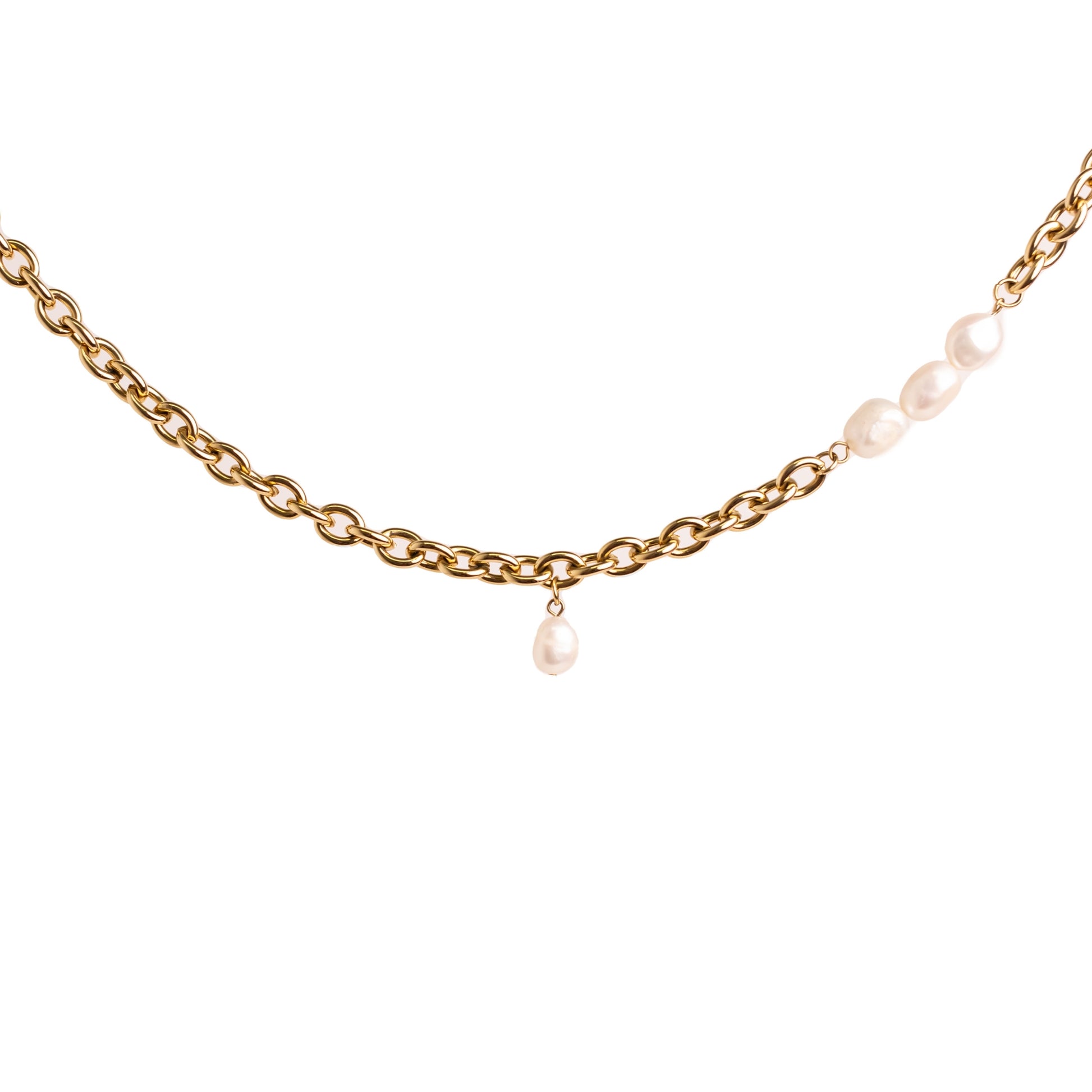 Collar eslabones de perlas de agua dulce