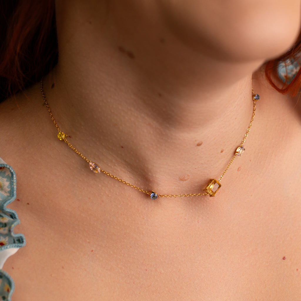 Collar zirconia colores pasteles