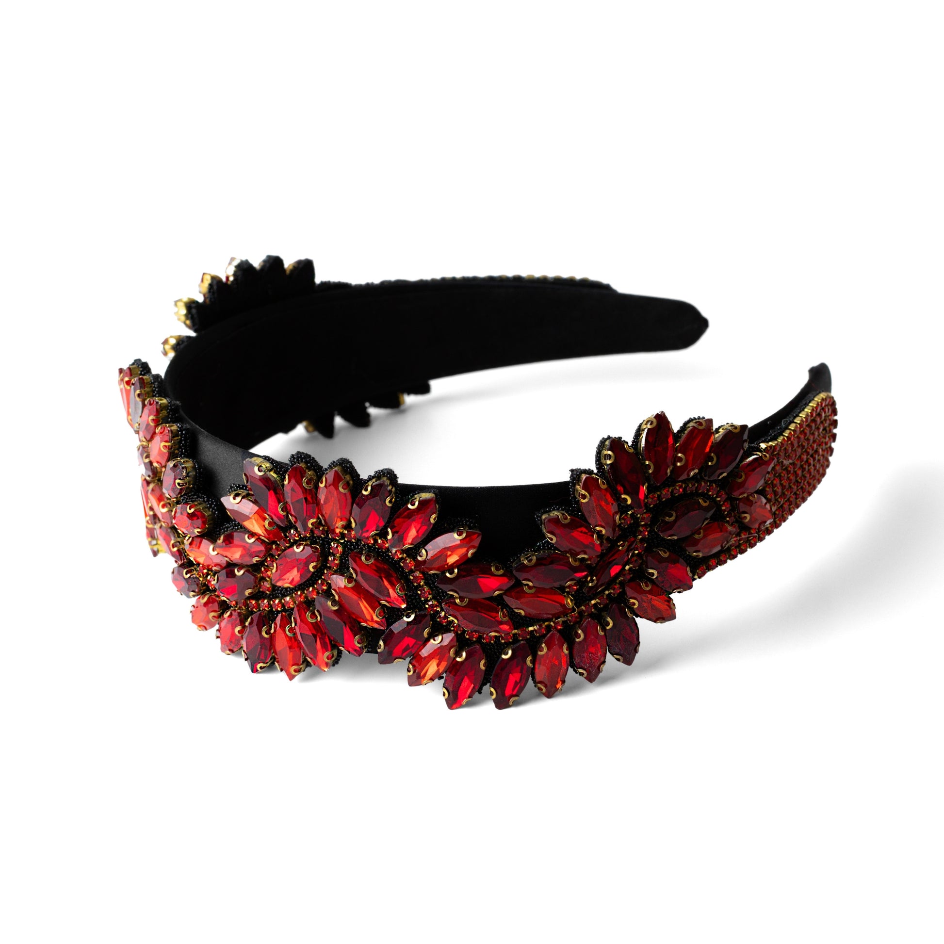 Diadema premium con cristales rojos
