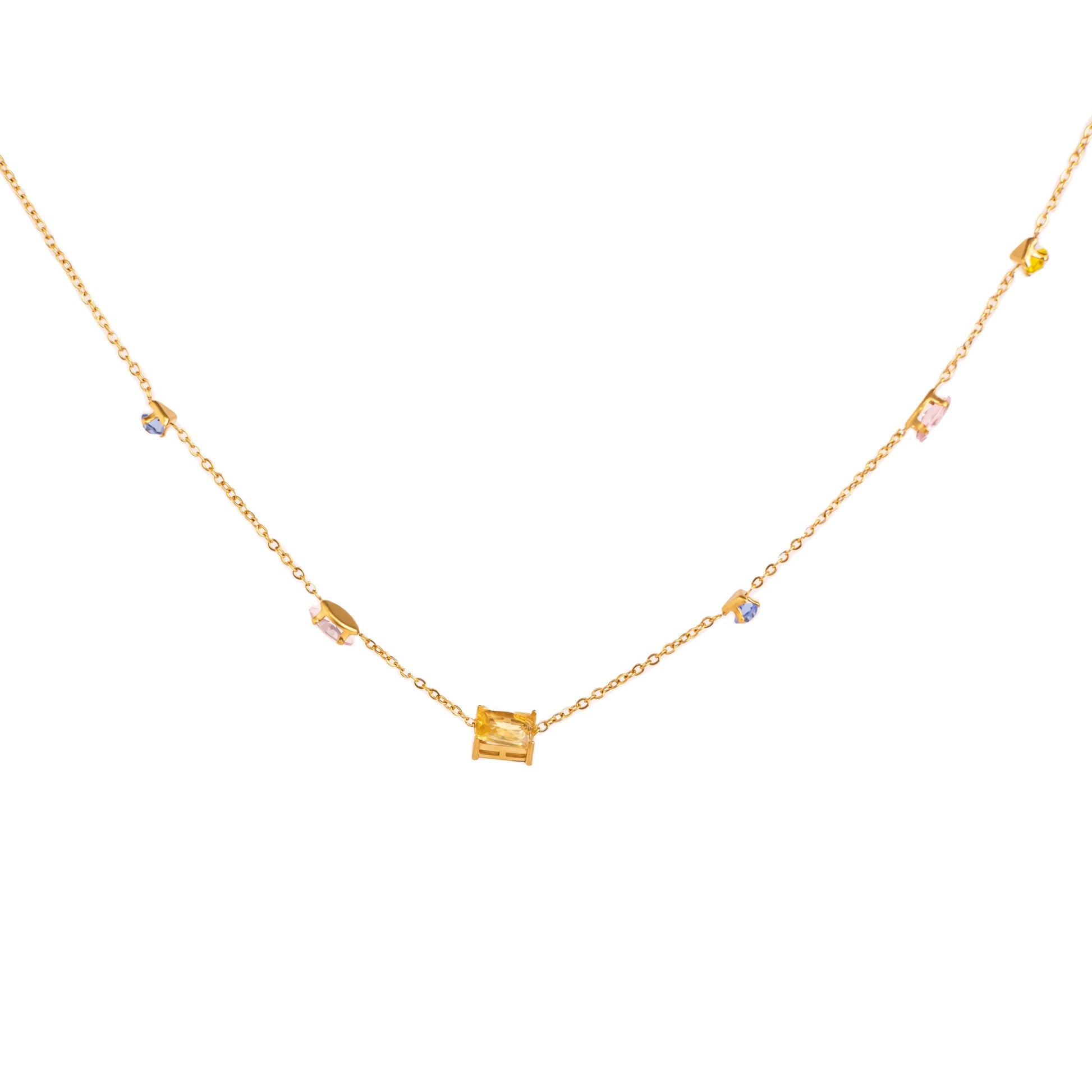 Collar zirconia colores pasteles