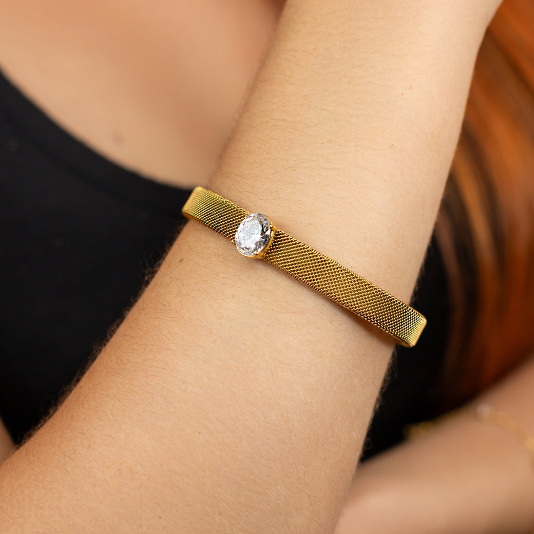Pulsera mesh con zirconia